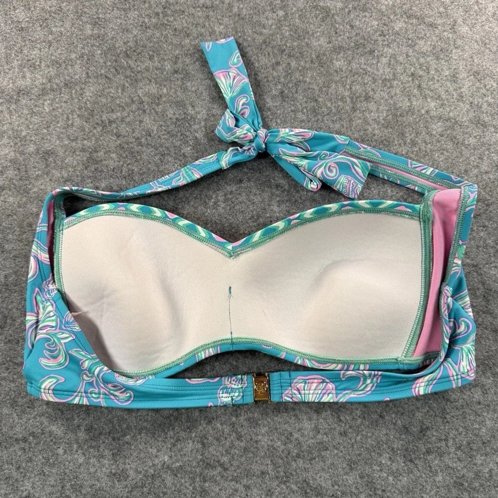 Lilly Pulitzer Roby Bikini Swim Top WATER YA WAITING FOR Womens 10 Beach Resort